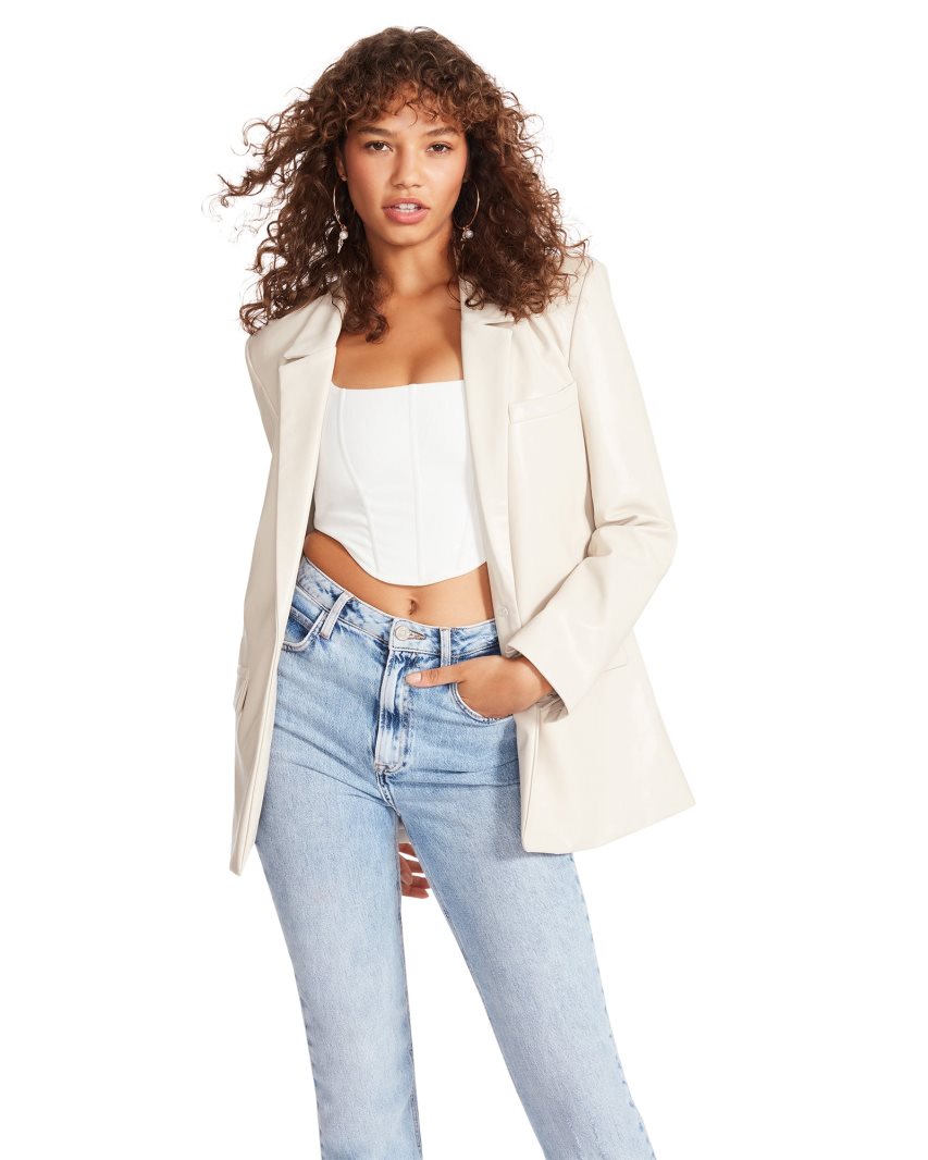 Cream Steve Madden Audrey Women's Blazers | PH 4865AZQ